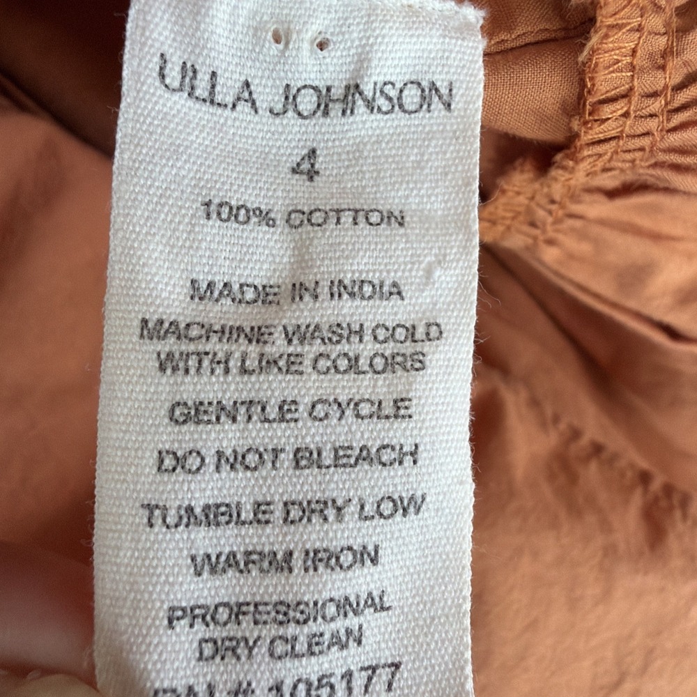 Ulla Johnson Tiered Ruffle Button Down Sena Mini Dress Sz 4 In Clay Terracota - Picture 14 of 14